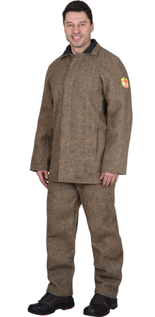 Костюм огнестойкий суконный: куртка и брюки цвет серый