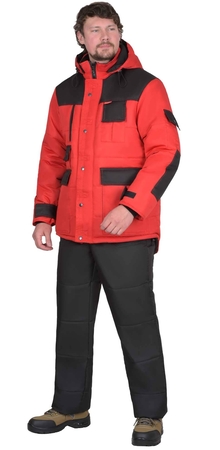 Куртка зимняя 5501 красная с черным